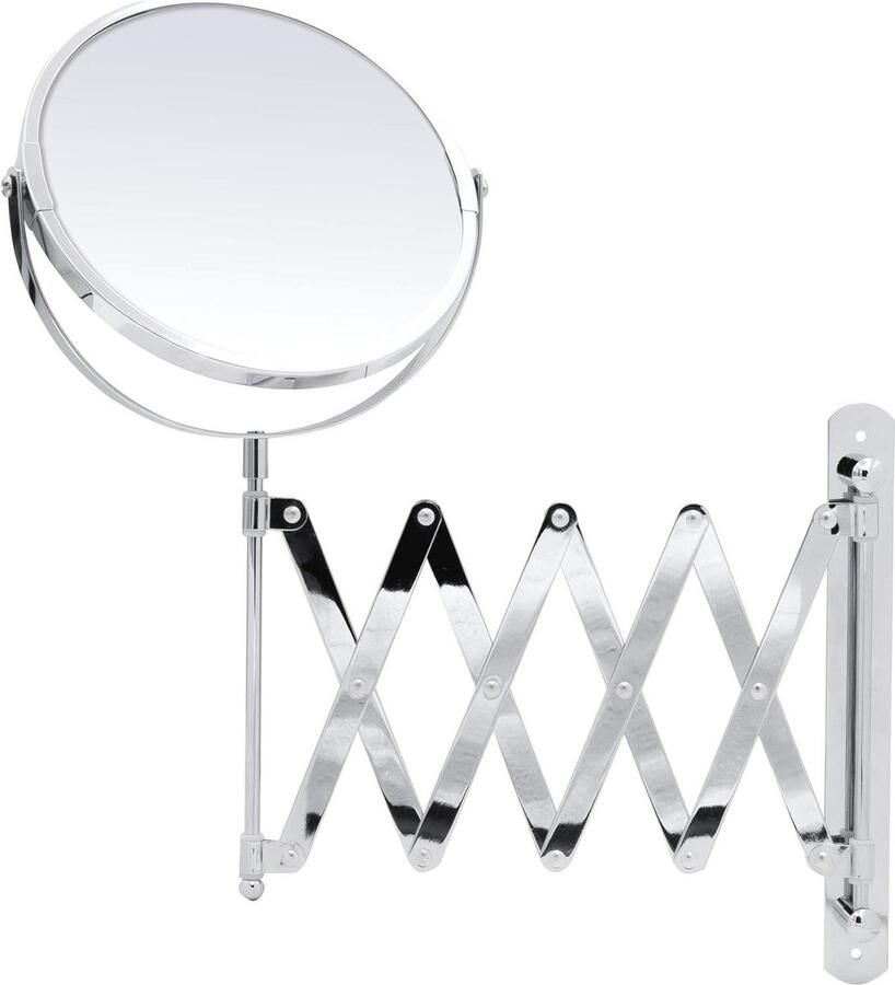 Cosmeticaspiegel hangspiegel schaarspiegel Jannin chroomkleurig 2x vergroting badkameraccessoires scheerspiegel wandmodel