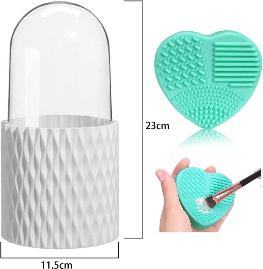 Cosmetische make-uporganizer 360 graden draaibare cosmetica-kwasten organizer kwasthouder kwast opslag met deksel voor kamer decoratie kaptafel toilet slaapkamer badkamer