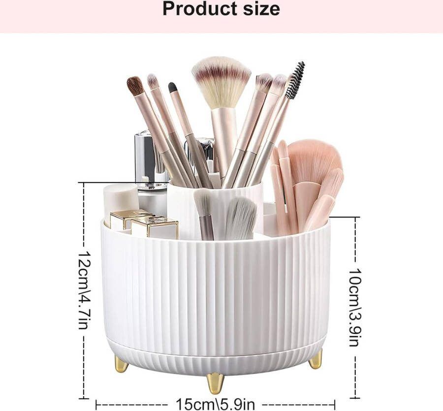 Cosmetische make-uporganizer 360 graden draaibare kwast organizer draaibaar make-up organizer make-up lippenstift etui opslag cosmetica voor kamer badkamer decoratie