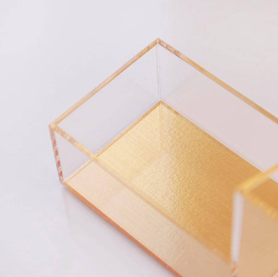 Cosmetische organizer voor make-upborstels lippenstift mascara etc. Sieradenopbergruimte van acryl voor wastafel en kaptafel. Make up organizer transparant en goud