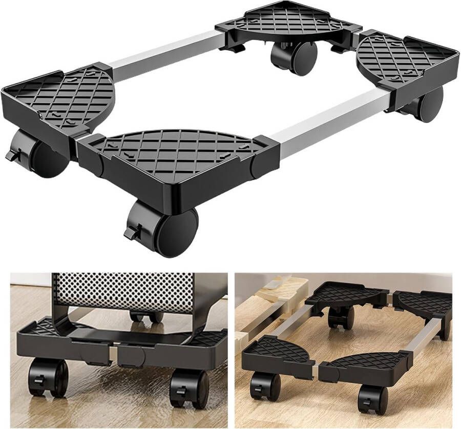CPU-standaard pc-standaard: computerhouder universeel verstelbare CPU standaard met 4 wielen onder bureau computer standaard tower houder cart voor computerbehuizing hoofdframe (zwart)