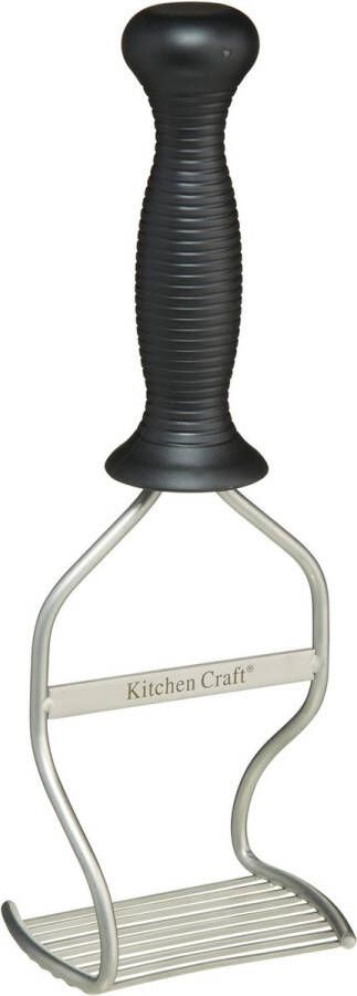 Craft Aardappelstamper roestvrij staal ergonomische handknop zilver zwart hoogte: 27 cm breedte: 5 cm
