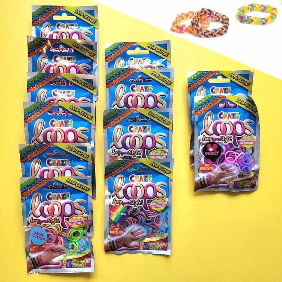 Craze loops loop your style loombandjes set van 3 zakjes