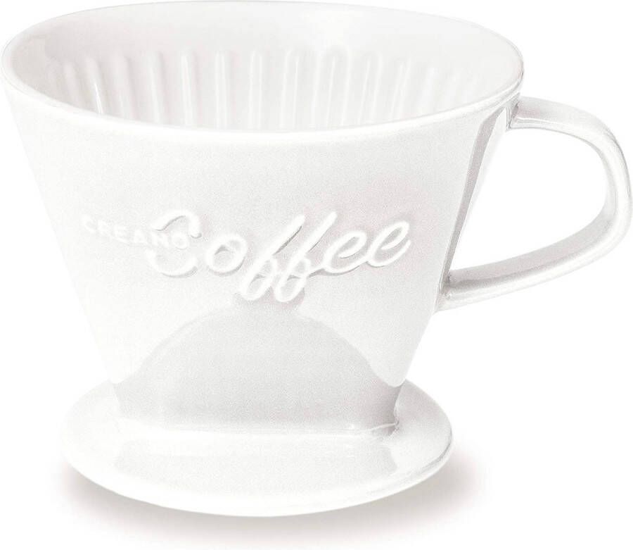 Creano porseleinen koffiefilter filtermaat 4 (wit) Verkrijgbaar in 6 kleuren