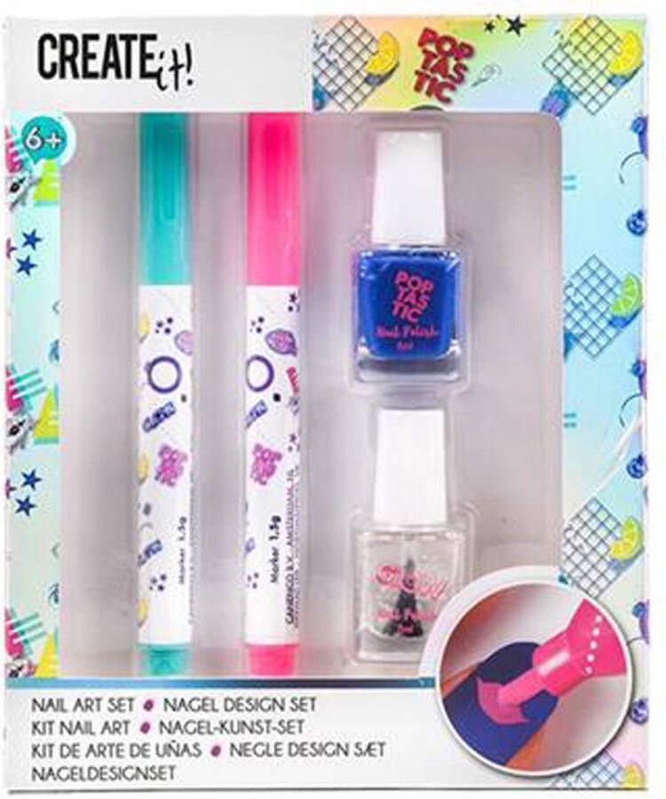 Create it! Poptastic Nail design Blauw nagel design nagellak voor kinderen meisjes creatief