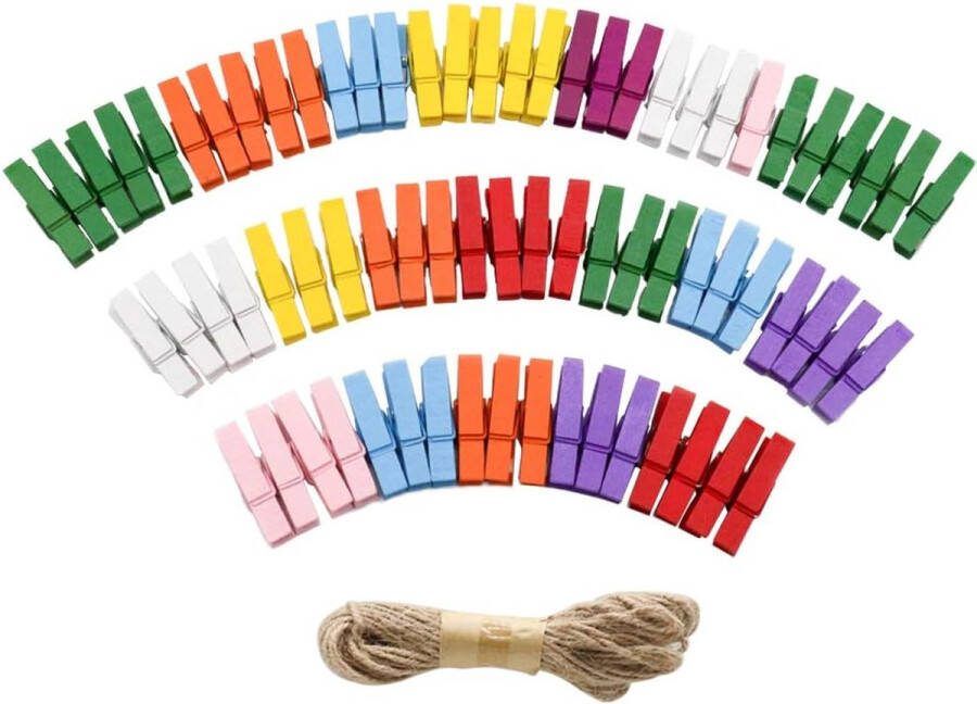 Creatieve Mini Houten Wasknijpers Set voor Decoratie en Fotoweergave