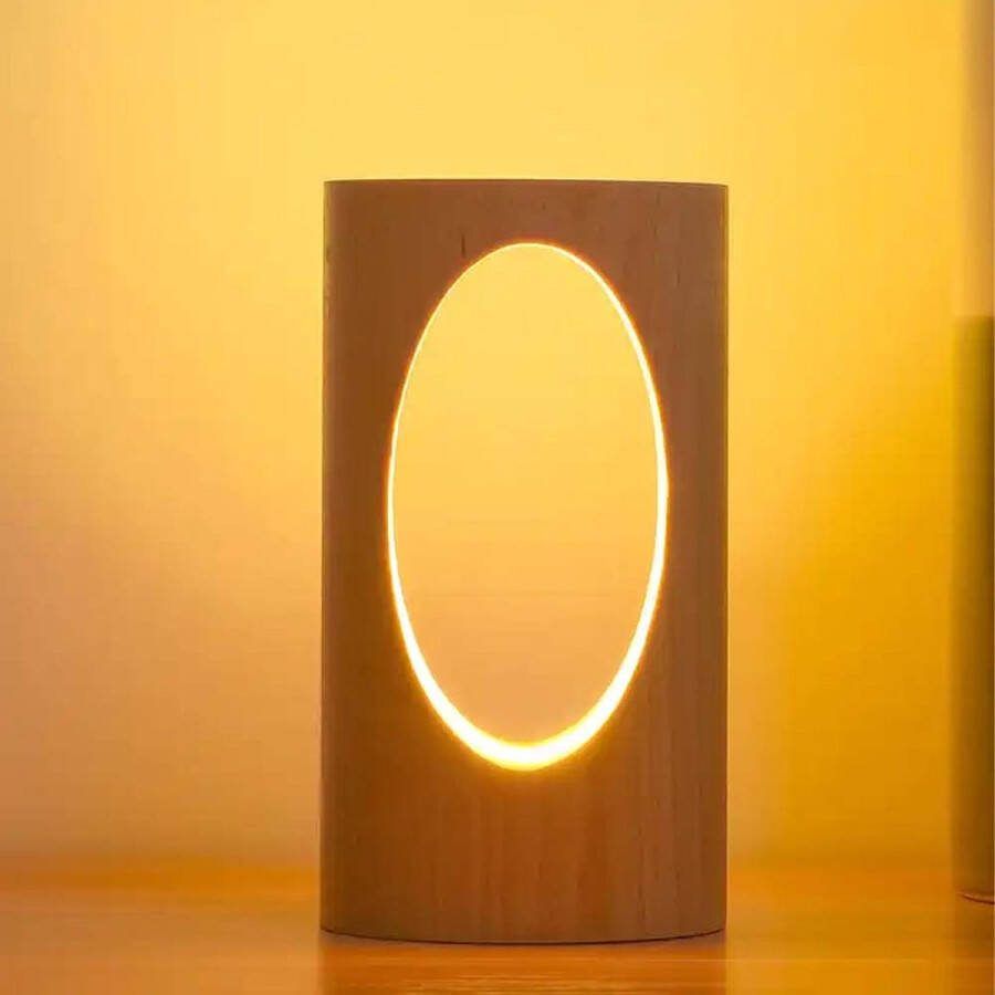 Creatieve oogbescherming bureaulamp warme bureaulamp van bamboehout led-lamp
