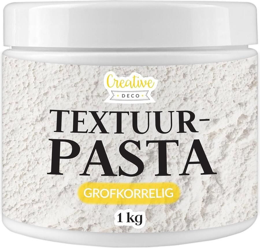 Creative Deco Grofkorrelige Structuurpasta 1 kg Witte Fijne Pasta voor Kunstprojecten voor Acrylverf Eenvoudig te Gebruiken met een Spatel Voor het Creëren van 3D-effecten Structuren Texturen