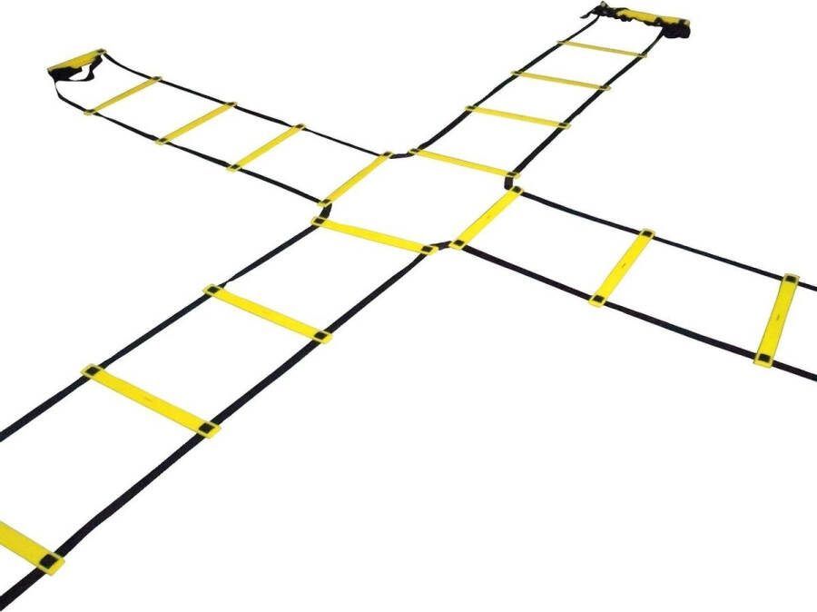 Cross Coördinatieladder 4-weg 4 x 2 m incl. tas behendigheidstraining voetbal basketbal fitness Voetalbal trainingsmateriaal