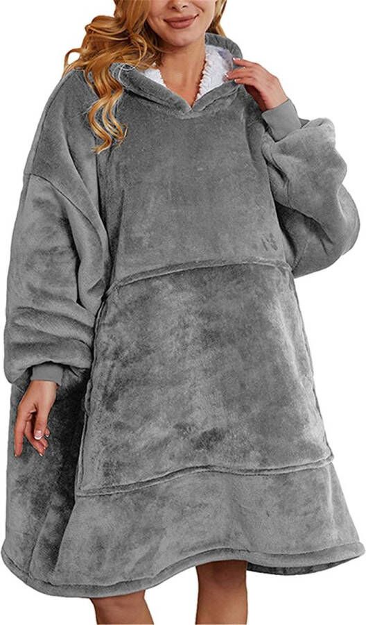 Kpgo Cuddle Hoodie Plaid met mouwen Hoodie deken Oodie Donker Grijs