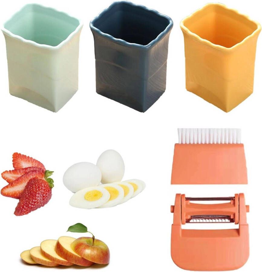 Cup Slicer Fruit Mini Roestvrij Staal Snijder Ei Cutter Salade Gadget