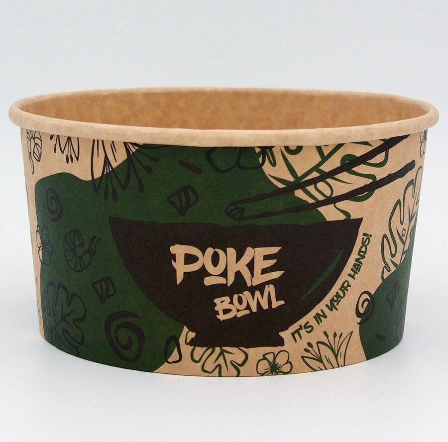 CUPSZ Kraft Poke Bowl Maaltijd Bowl Karton 1.000 ml (36 oz.) Per 300 stuks