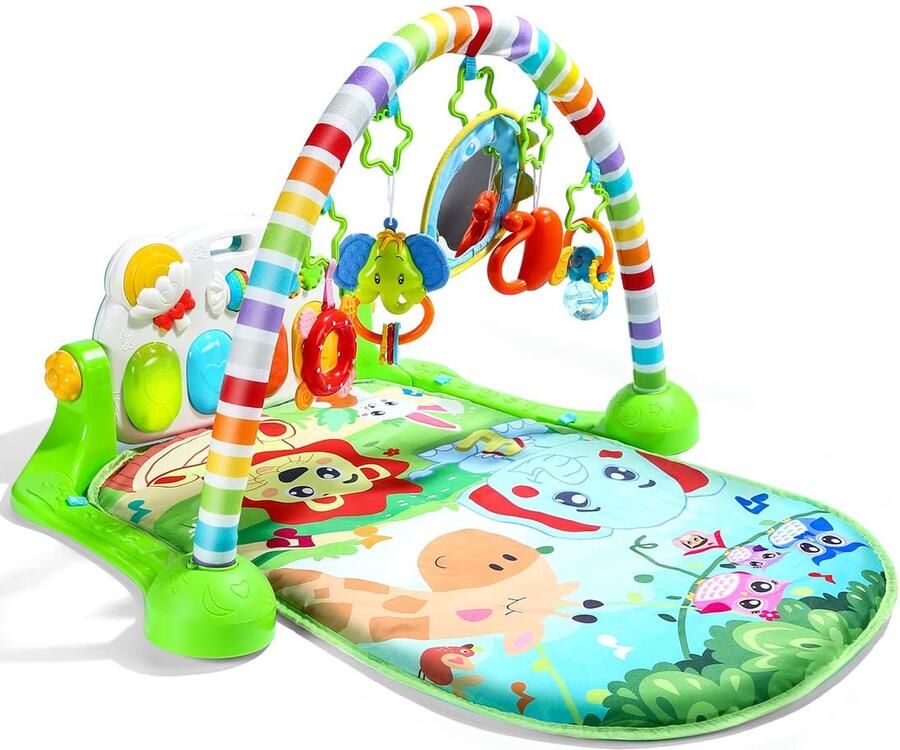 CUTE STONE Baby Gym Play Mat Play Piano Gym with Tummy Time Activity Mat Musical Activity Center for Infants Toddlers