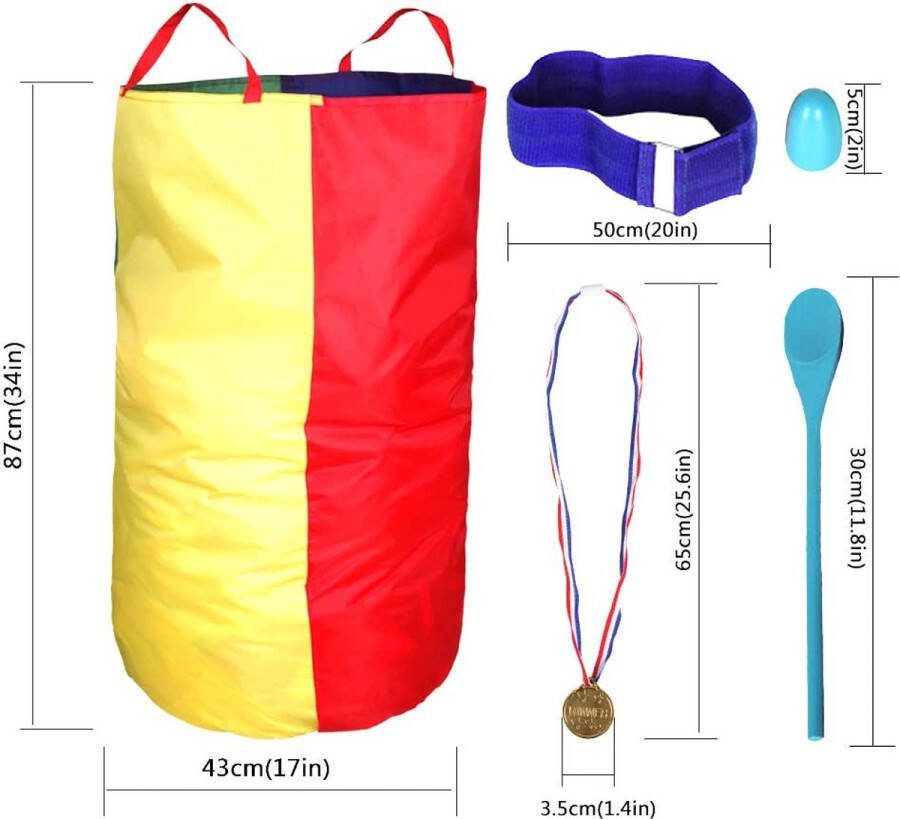 CWLAKON Buiten Spelletjes Verjaardagsfeestjes Kinderen Volwassenen Zakloopzakken Eierlepelspel 3 Benige Race Spel voor Familie Reünies Carnavals Buitenactiviteiten Tuinspel Sport Partyspel