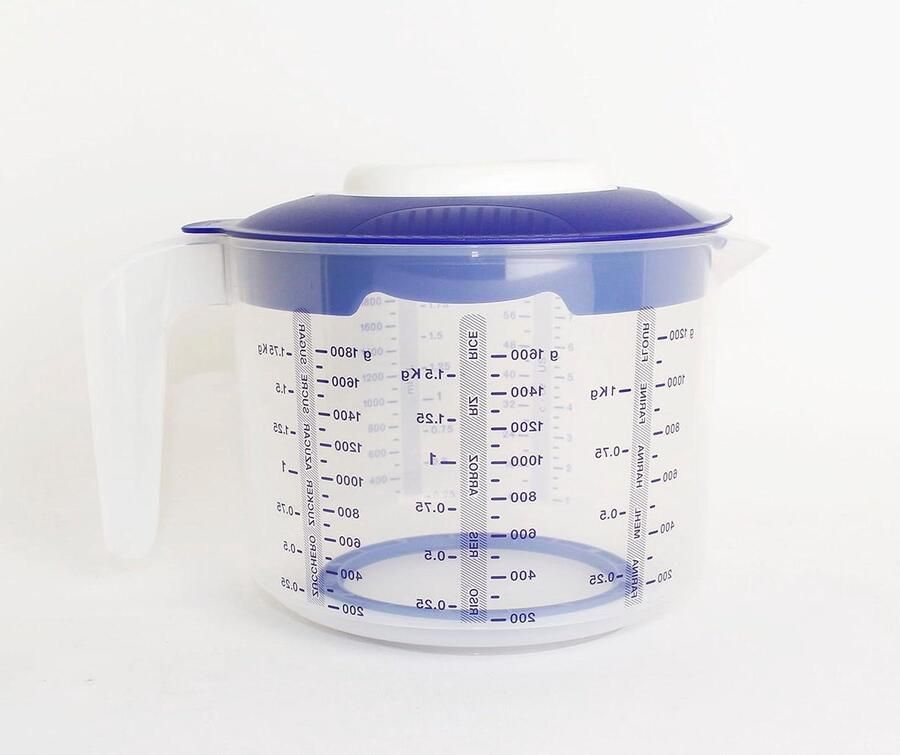 D217 Candy Blauw 2.0L Maatbeker Roerbeker + Balpen Grote Capaciteit