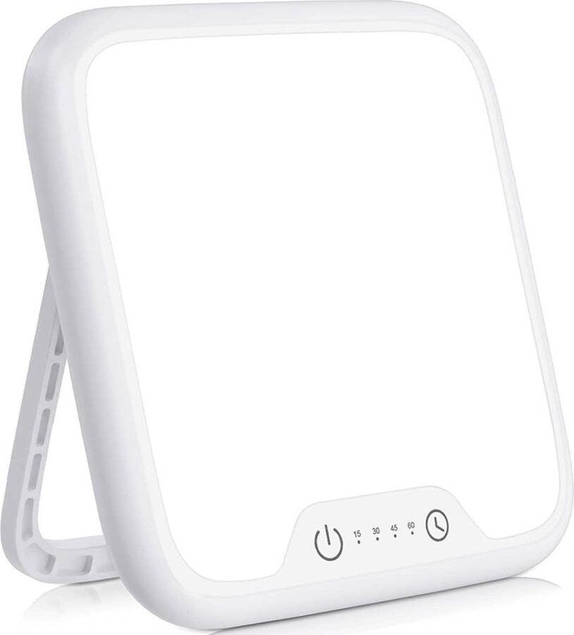 Daglichtlamp 10.000 lux lamp met geheugenfunctie 4 timers UV-vrije zonnelamp met touch-bediening Traploos dimmen Opvouwbare houder voor thuis kantoor