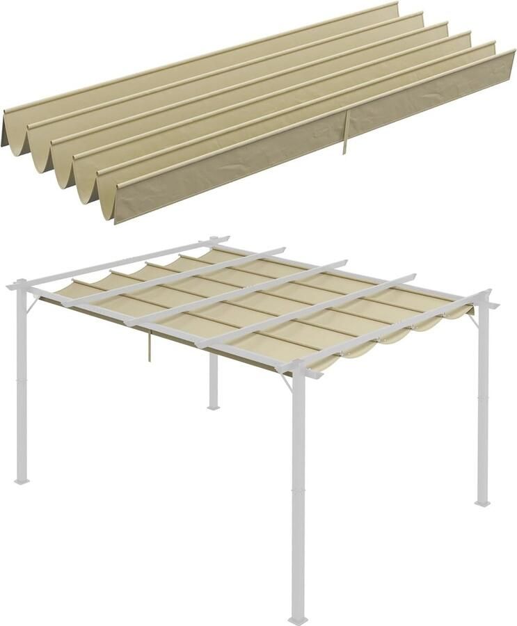 Dakzeil voor pergola prieel intrekbaar 4 x 3 m beige