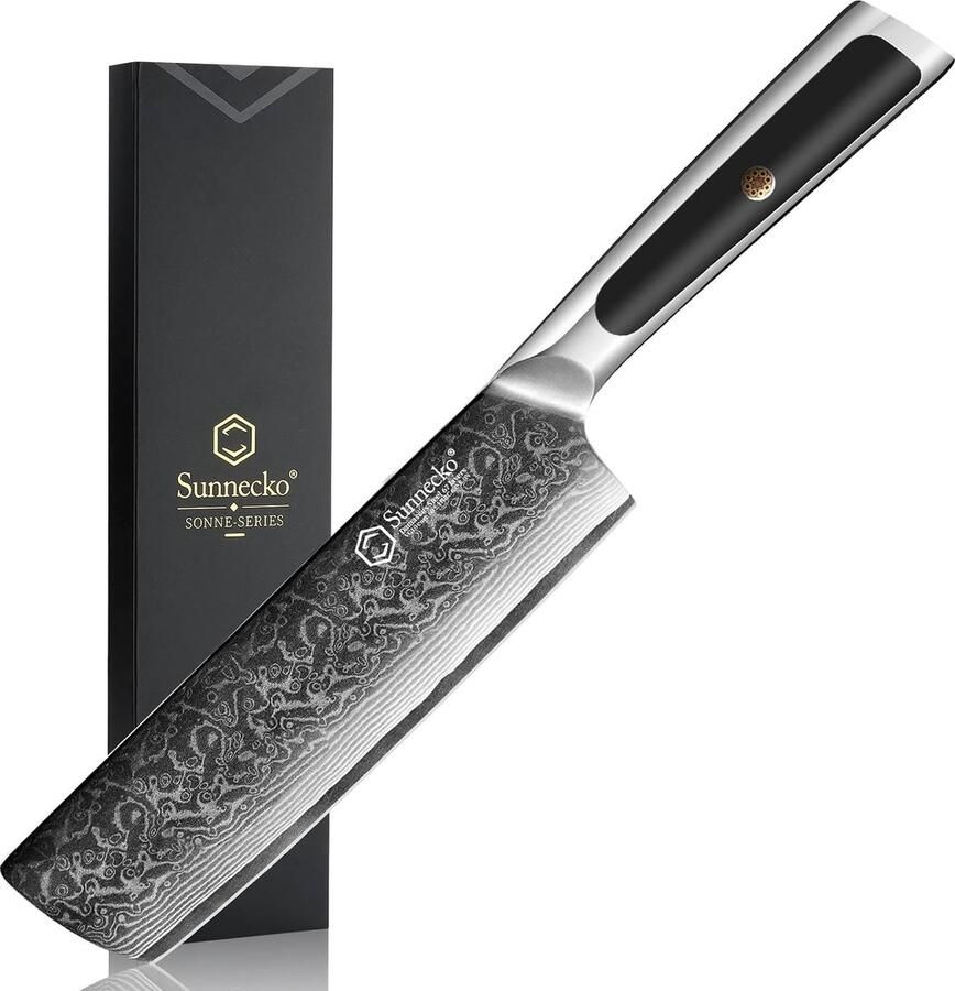 Damascus VG-10 Keukenmes hakmes van roestvrij staal met stevige handgreep perfect voor professioneel gebruik of thuiskookliefhebber
