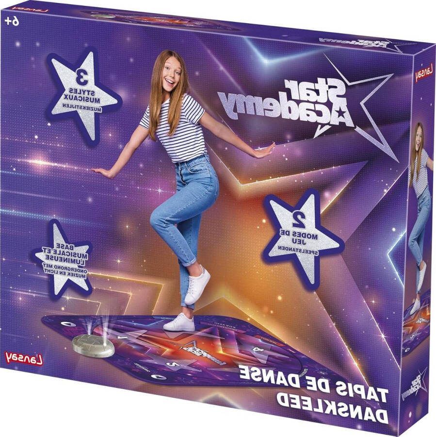 Dansmat Elektronische dansmat junior dansspel kinderen vanaf 6 jaar muzikale lichtgevende basis 2 speelmodi 3 muziekstijlen tapijt 88 x 88 cm ontwikkelt ritme