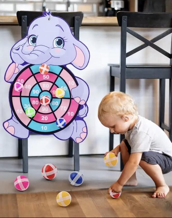 Dartbord voor Kinderen Klittenband Dart Bord Ballen Gooien voor Kinderen Klittenband Ballen Gooien Speelgoed voor Peuters & Kleuters Kinder Darts Kids Darten Klittenband Darten Spelenderwijs Leren voor Peuters & Kleuters