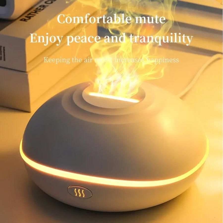 DDOTTEV Luchtbevochtiger Met Arometherapie Aromadiffusers Aroma Diffuser Luchtbevochtiger Aroma Olie Vochtinbrengende Vlam Aroma Diffuser 7 Kleuren Led Lamp Geur Etherische Olie Diffusers Mistmaker