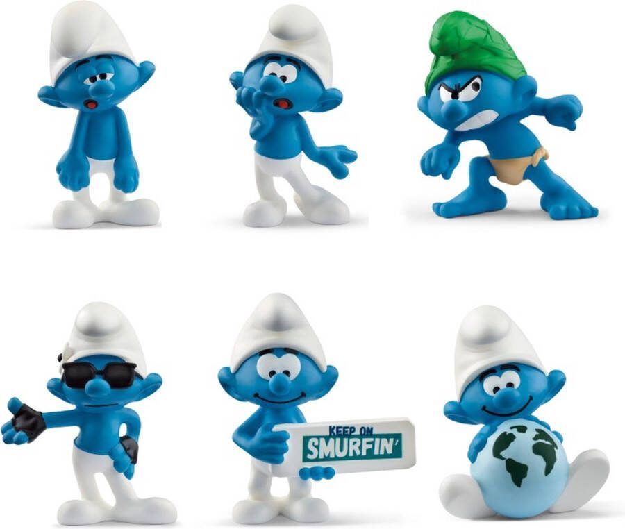 De Smurfen 6 Smurfen poppetjes 2023 jaarset Schleich