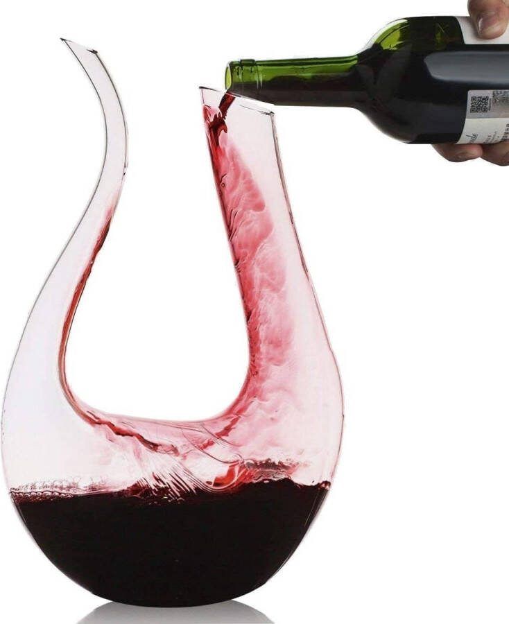VONATES Decanteerkaraf Luxe Karaf 1 5 L Wijn Karaf Wijn Accessoires U-Vorm Kristal glas