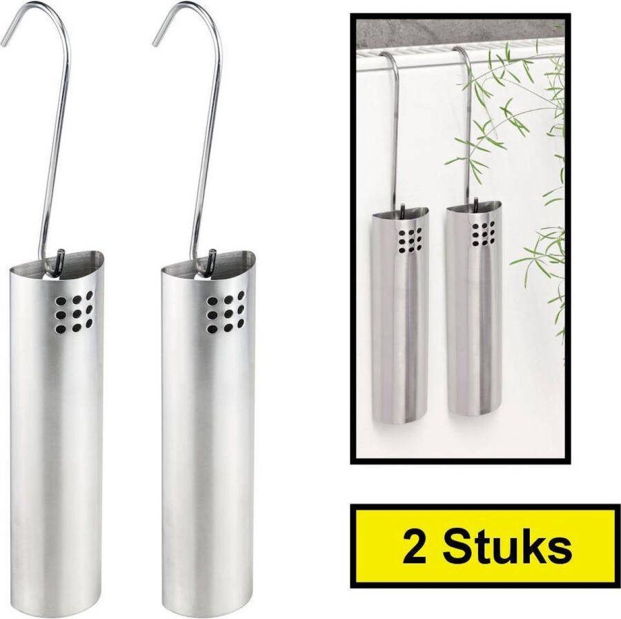Decopatent 2 STUKS Radiator Waterverdampers Luchtbevochtigers met Ophanghaak Waterverdampers voor de verwarming Metaal Afm 5.5 x 3 x 34 Cm