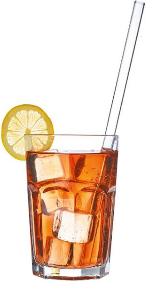 Decopatent 5-Delige Glazen Drinkrietjes Set Bestaande uit: 4x Rietjes van Glas + 1x Schoonmaakborstel Glazen Drink Rietjes herbruikbaar