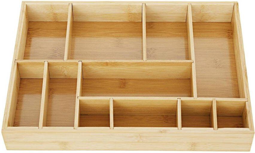 Decopatent Bestekbak Lade organizer Besteklade Bamboe Hout Bestek bak organizer houder voor keukenla Bestekcassette