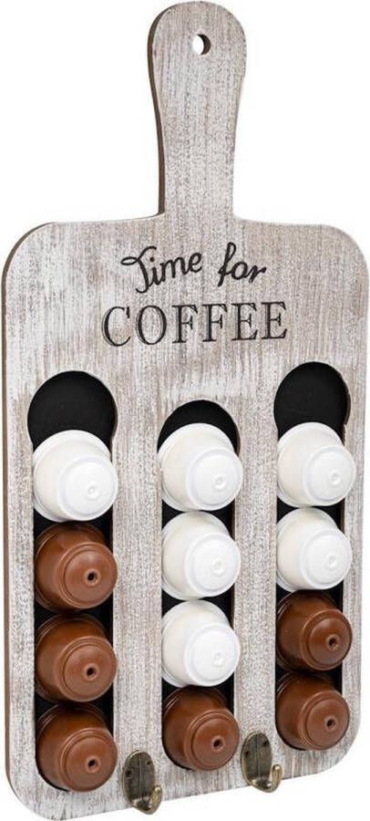 Decopatent Capsulehouder Dolce Gusto Hangende Capsule houder voor 12 Stuks dolce gusto koffie cups Cuphouder Wit Grijs