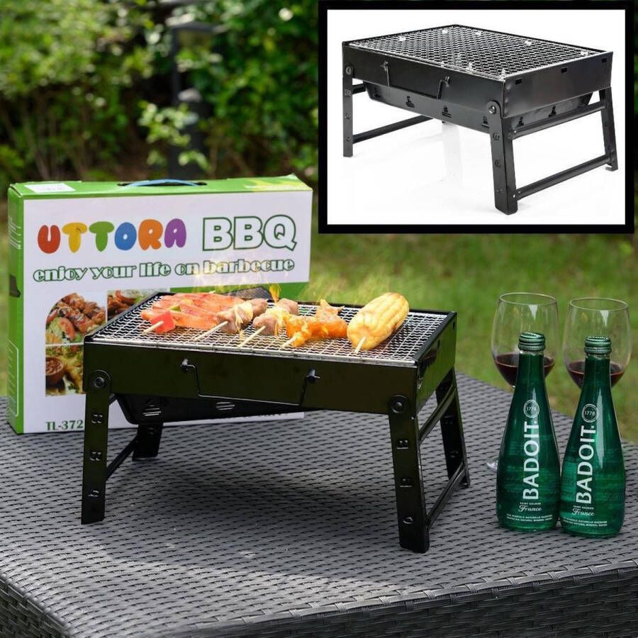 Decopatent Portable Houtskool BBQ Barbecue Inklapbaar Barbecue Houtskool Tafel Grill Camping Strand Festival Park