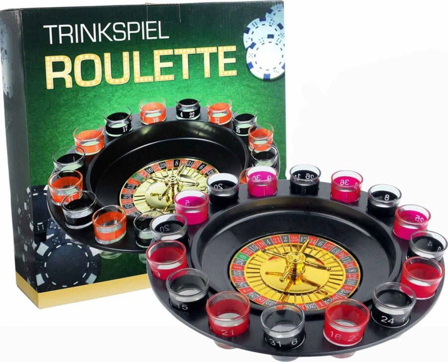 Merkloos Sans marque Decopatent Roulette Drankspel Met 16 shotglaasjes Drinkspel Drank spel Voor Volwassenen Drinking Game Drank Roulette