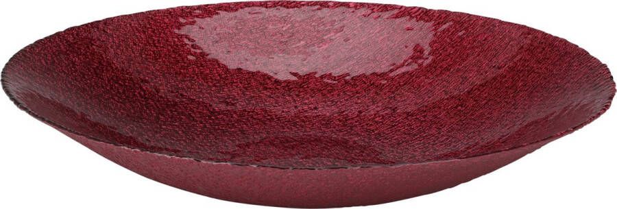 Merkloos Glazen decoratie schaal fruitschaal rood rond D40 x H7 cm Fruitschalen