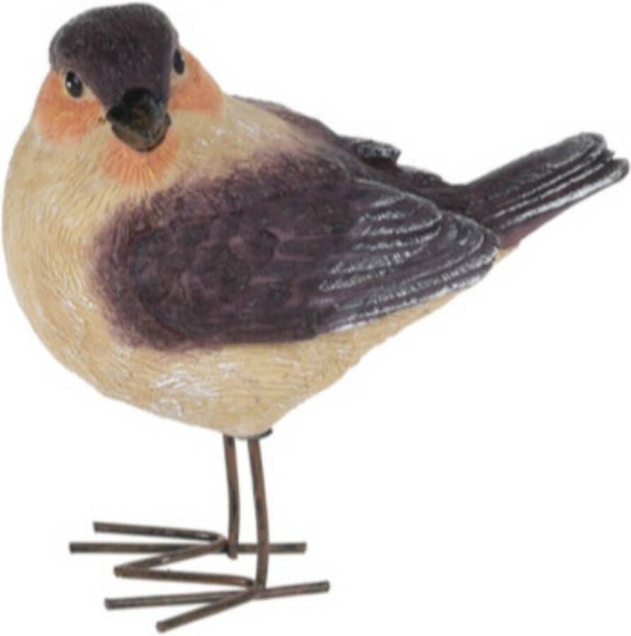 Decoratie Tuinbeeld vogeltje mees metaal 10 cm Dieren beelden