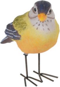 Decoratie Tuinbeeld vogeltje putter metaal 10 cm Dieren beelden