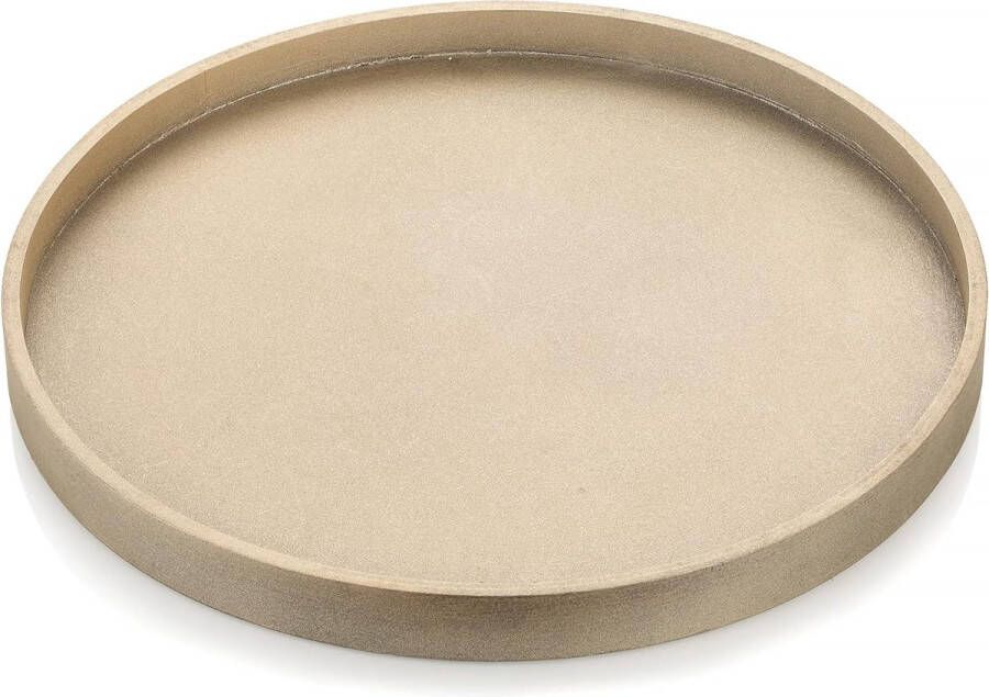 Decoratief dienblad hout houten dienblad: vintage goud decoratief dienblad rond rustiek dienblad 30 cm landhuis trays ronde kaarsenplateau mat gouden voor keuken tafel koffie tafel kaarsen tafeldecoratie