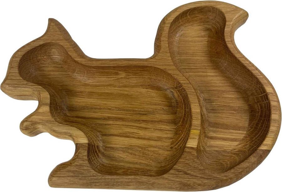 Decoratief houten snackdienblad klein handgemaakt dienblad charmant eekhoornontwerp voor noten zaden en gedroogde vruchten kwaliteit-houten tapas-dienblad. (eekhoorns)
