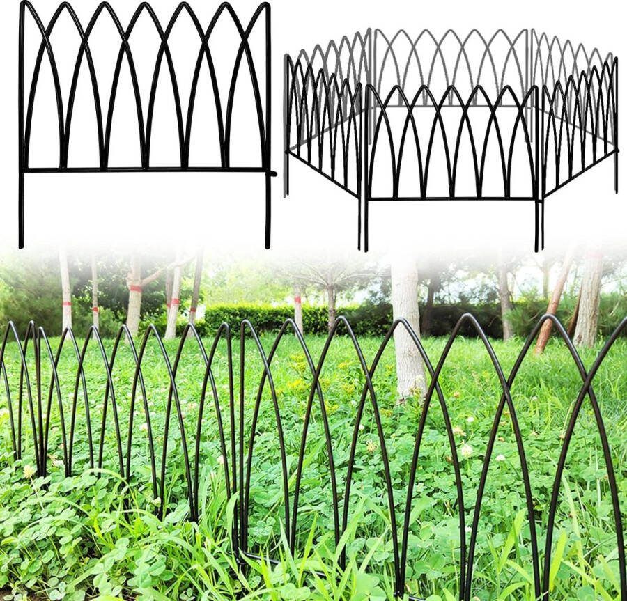 Decoratief metalen tuinhek 45 cm (H) x 2 25 m (L) Metalen rand Vouwhek Geen graafhek Landschapshek voor bloembed tuin dierenbarrière