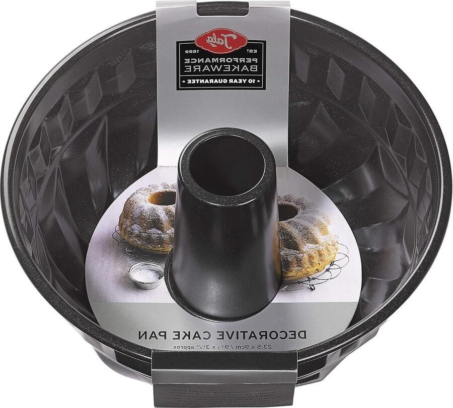 Decoratieve geribbelde taartvorm van koolstofstaal professionele kwaliteit Eclipse anti-aanbaklaag 235 x 9 cm