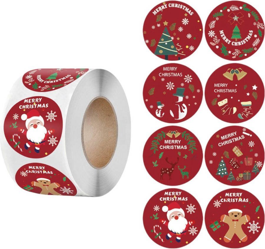 Decoratieve kerstlabels Stickers op rol 1 5 inch 500 stickers Voor cadeauverpakking koekjesafdichting wenskaartdecoratie