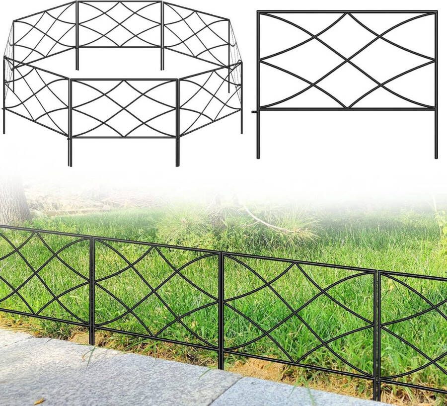 Decoratieve metalen tuinhek omheining 40 cm x 275 m bloemenbed tuinafsluiting
