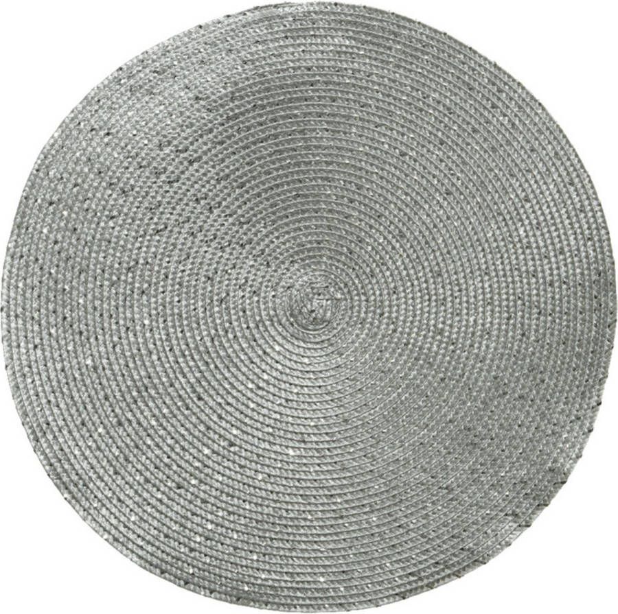 Decoris 1x stuks ronde placemats zilver 38 cm van kunststof Tafeldecoratie kerstversiering onderleggers
