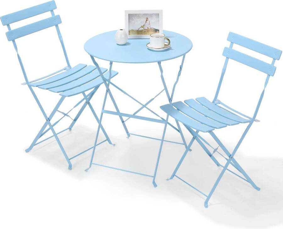 Decotopia Bistroset 3-delig Inklapbaar Lichtblauw