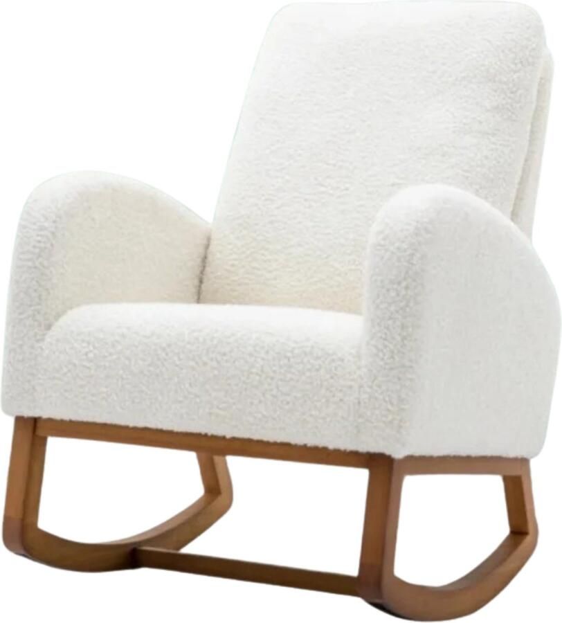 Decotopia Schommelstoel Stoel Woonkamer Babykamer Leesstoel Wit