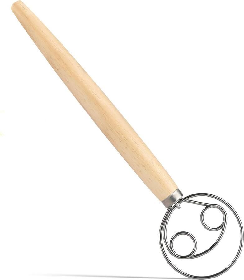 Deeggarde Roestvrij staal Brooddeeg Handmixer Houten handvat Keuken Bakgereedschap