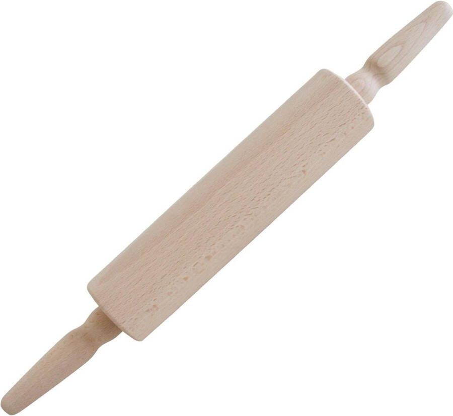 Deegroller hout met metalen centrale schacht keukenaccessoire voor het kneden van deeg