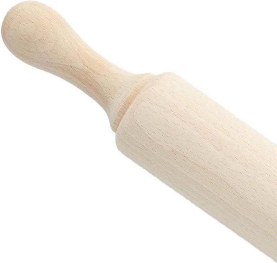 Deegroller van beukenhout 40 cm lengte voor het kneden en uitrollen van deeg