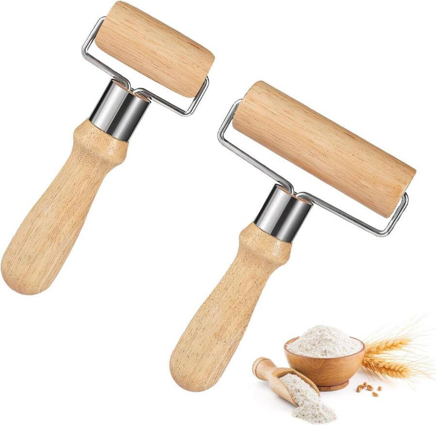 Deegroller voor kinderen 2 stuks kleine en middelgrote deegroller voor kinderen deegroller voor fondant pizza cake pastadeeg en kruimeldeeg