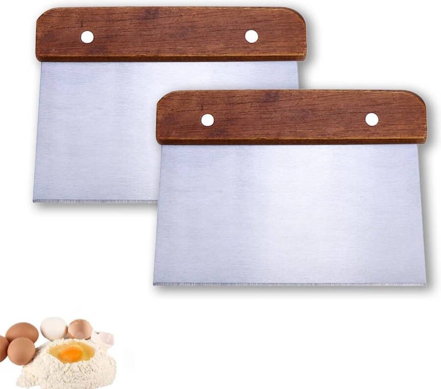 Deegschraper roestvrij staal 2 stuks premium deegkaart deegschraper van roestvrij staal pizzadeeg spatel hoogwaardig voor fondant deegcake bakaccessoires deegkaart bakke
